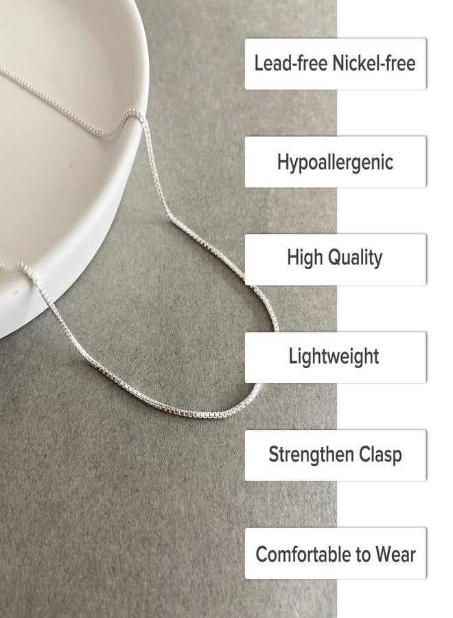 APOLEEA 925 Sterling Silver Italian Box Chain Necklace - Secure Spring Clasp, Perfect for Layering - Durable Necklace & Bracelet Chains for Everyday & Special Occasions - Image 3